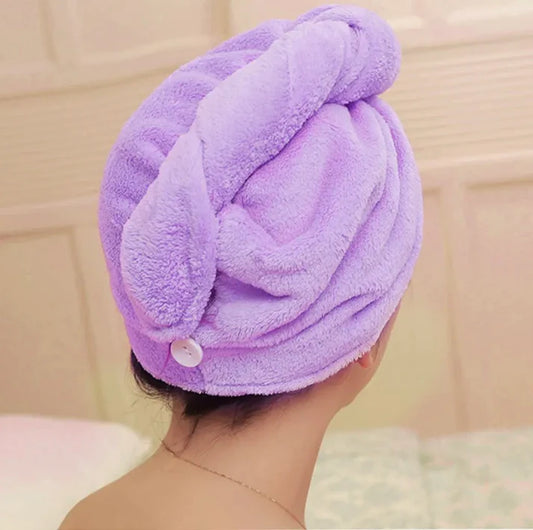 Microfiber Hair Drying Towel Wrap – Quick Dry Head Turban for Women & Girls