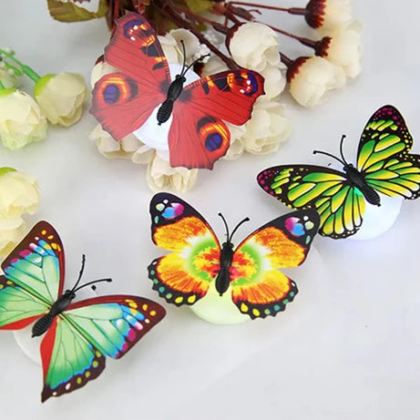 1Pc LED Butterfly Light – Colorful Decorative Night Lamp for Wall, Ceiling & Kids Room