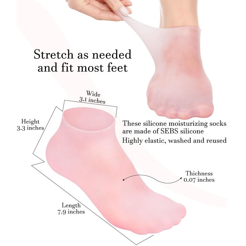 1 Pair Silicone Moisturizing Gel Heel Socks – Cracked Heel Repair & Foot Care Solution