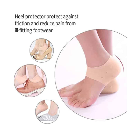 Silicone Heel Protectors – Moisturizing Gel Socks for Cracked Heels & Dry Feet Relief