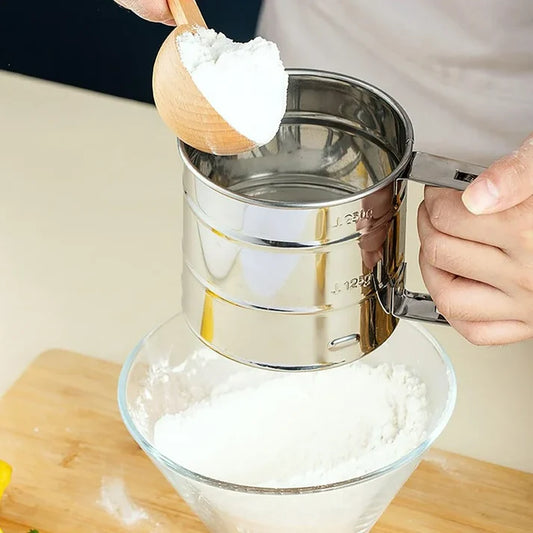 Stainless Steel Flour Sieve Strainer – Fine Mesh Kitchen Sifter for Baking & Dry Ingredients | With 20 Days Money Back Guarantee