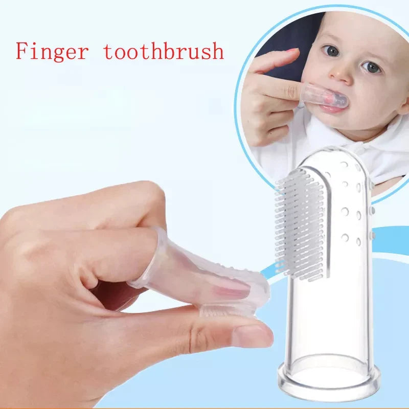 Baby Finger Silicone Toothbrush – Soft Infant Teether & Gum Massager for Oral Care