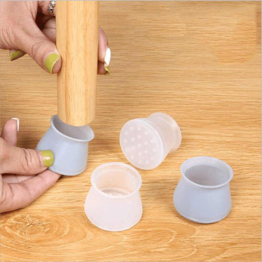 4Pcs Silicone Furniture Leg Protector – Anti-Slip Floor Protectors & Noise Reducers