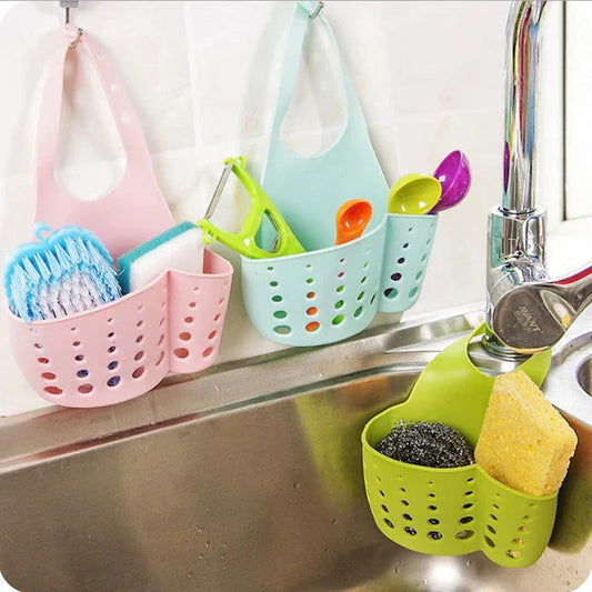 Silicone Kitchen Sink Hanging Basket – Drainable Sponge Holder & Storage Organizer