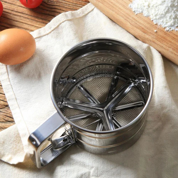 Stainless Steel Flour Sieve Strainer β Fine Mesh Kitchen Sifter for Baking & Dry Ingredients | Now Rs. 999 With 20 Days Money Back Guarantee