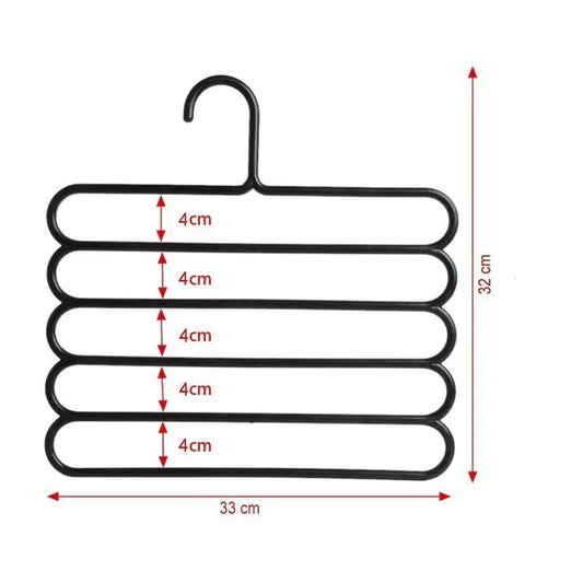 1 PC Multipurpose 5 Layer Hanger – Space-Saving Clothes Organizer for Pants, Scarves & Towels