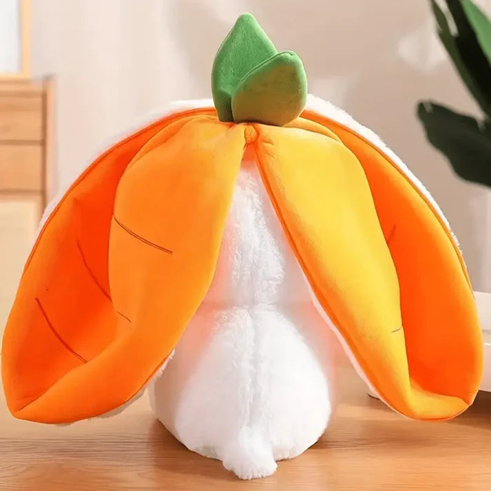 Cute Reversible Floppy Bunny Carrot Plush Toy (25cm/10inch) – Soft 2-in-1 Stuffed Animal for Kids & Gifting