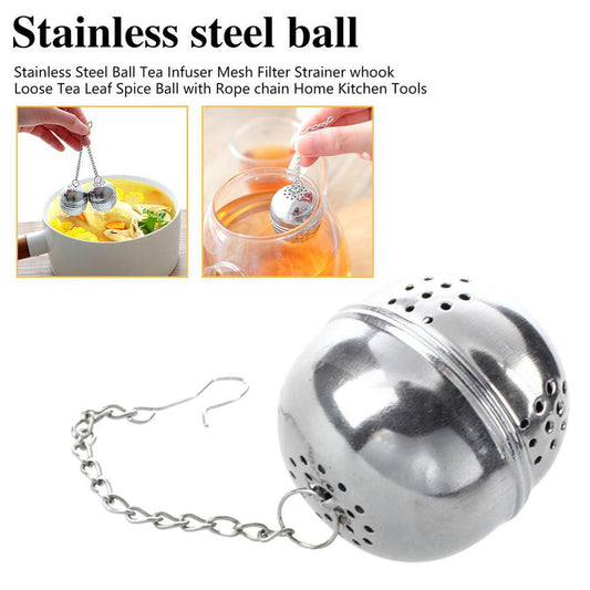 Stainless Steel Filter Ball – Loose Tea Infuser & Spice Strainer for Cups, Teapots & Cooking
