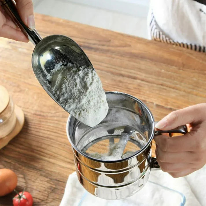 Stainless Steel Flour Sieve Strainer β Fine Mesh Kitchen Sifter for Baking & Dry Ingredients | Now Rs. 999 With 20 Days Money Back Guarantee