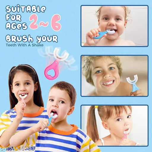 U-Shaped Silicone Baby Toothbrush – Soft 360° Kids Toothbrush for Toddlers & Infants