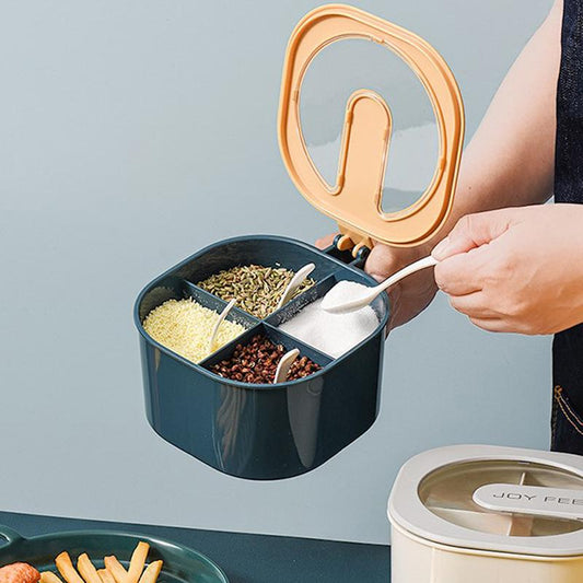 4 in 1 Spice Box – Multipurpose Seasoning Storage Container with Spoons