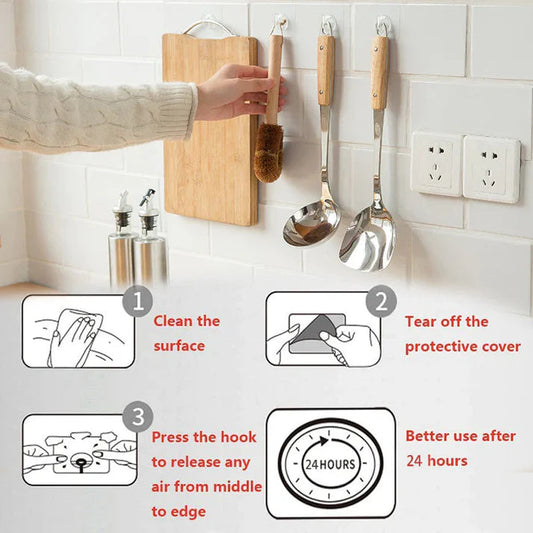 2Pcs Acrylic Single Hook – Transparent Wall Hooks for Keys, Towels & Home Organization