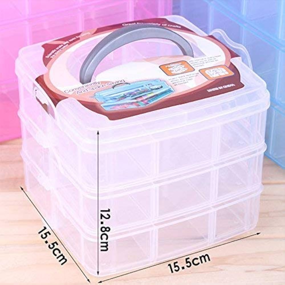 3 Layer 18 Grid Transparent Jewelry Storage Organizer | With 20 Days Money Back Guarantee