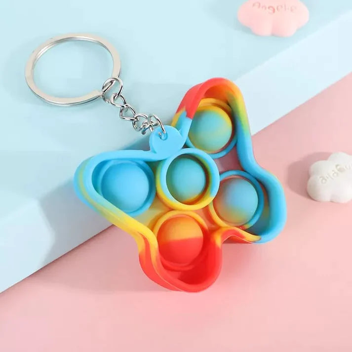 Pop It Keychain – Mini Fidget Toy Stress Reliever for Kids & Adults (Random design)