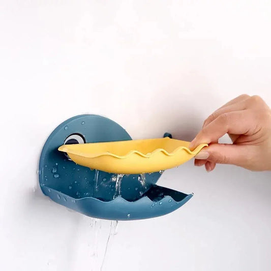 Whale Design Fish Soap Holder – Cute Bathroom Soap Box with Drain