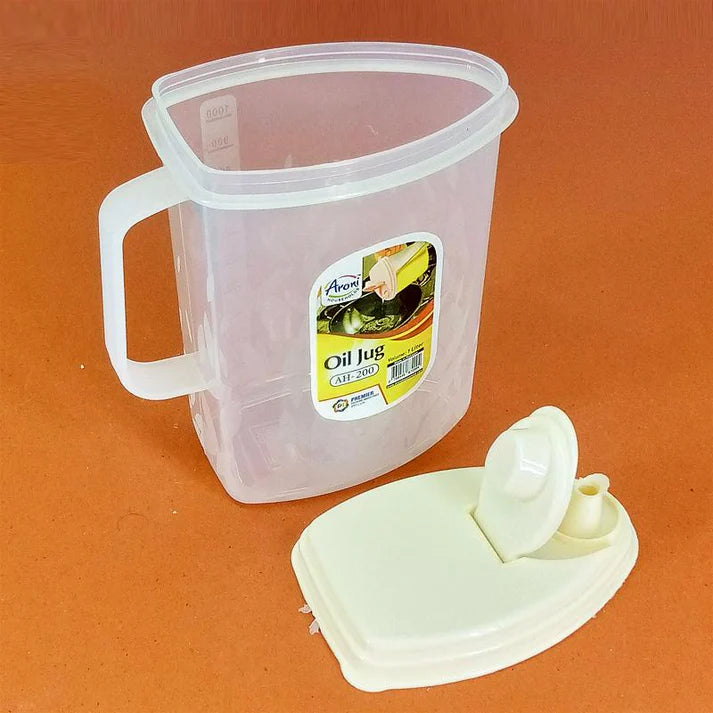 1L Oil Jug – Transparent Kitchen Oil Dispenser Bottle with Handle