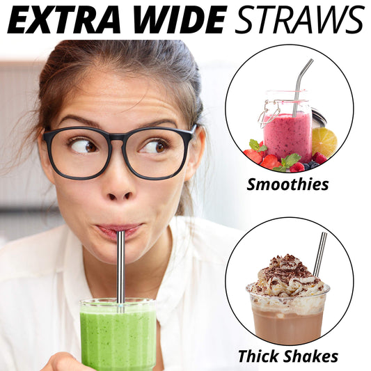 3Pcs Stainless Steel Metal Drinking Straw Reusable Straws with Cleaner Brush