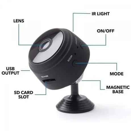 Mini Portable Wireless A9 Security Camera 1080P HD – Live Monitoring, Motion Detection, Night Vision | Now Rs. 1,799 With 20 Days Money Back Guarantee.