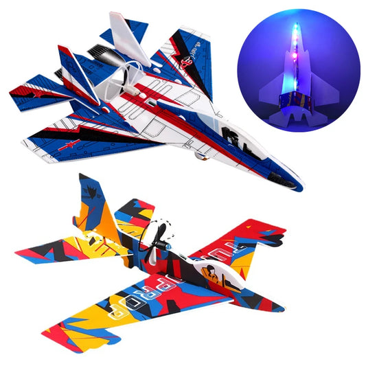 Electric Foam Aeroplane Fighter | USB Rechargeable Hand-Throw Glider (Assembled) | With 20-Day Money Back Guarantee