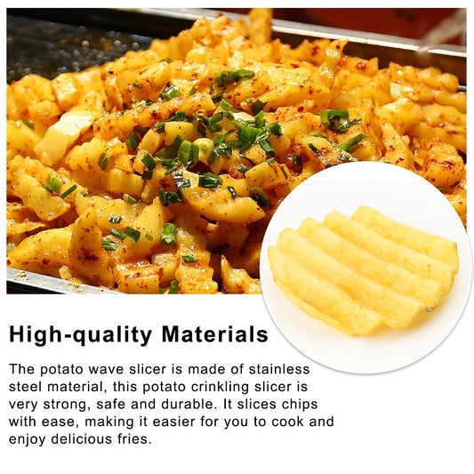Stainless Steel Wavy Potato Fries Cutter Knife – Crinkle Blade for Chips, Vegetables & Snacks