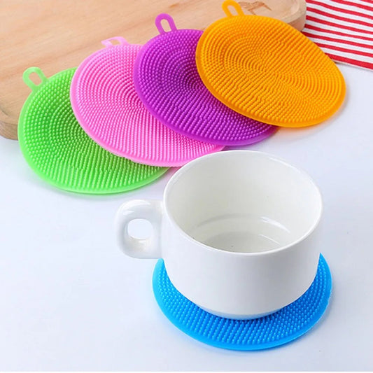 3Pcs Silicone Cleaning Brushes – Soft Silicone Scouring Pad Set for Kitchen