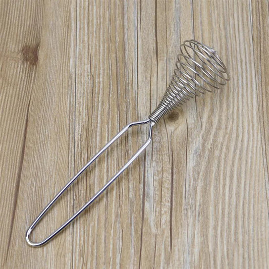 Stainless Steel Spring Egg Beater – Manual Hand Whisk for Mixing & Frothing