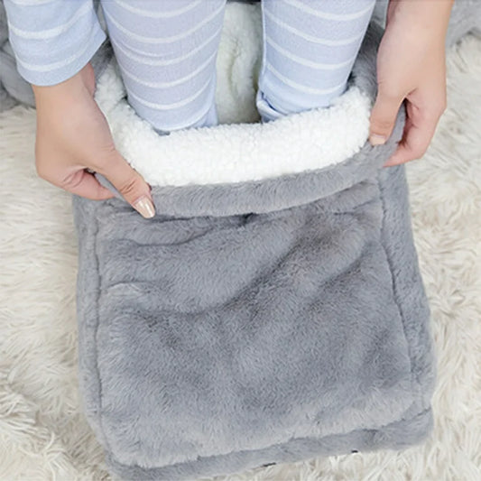 Electric Foot Heating Pad | USB Charging Plush Washable Foot Warmer Heater | With 20-Day Money Back Guarantee