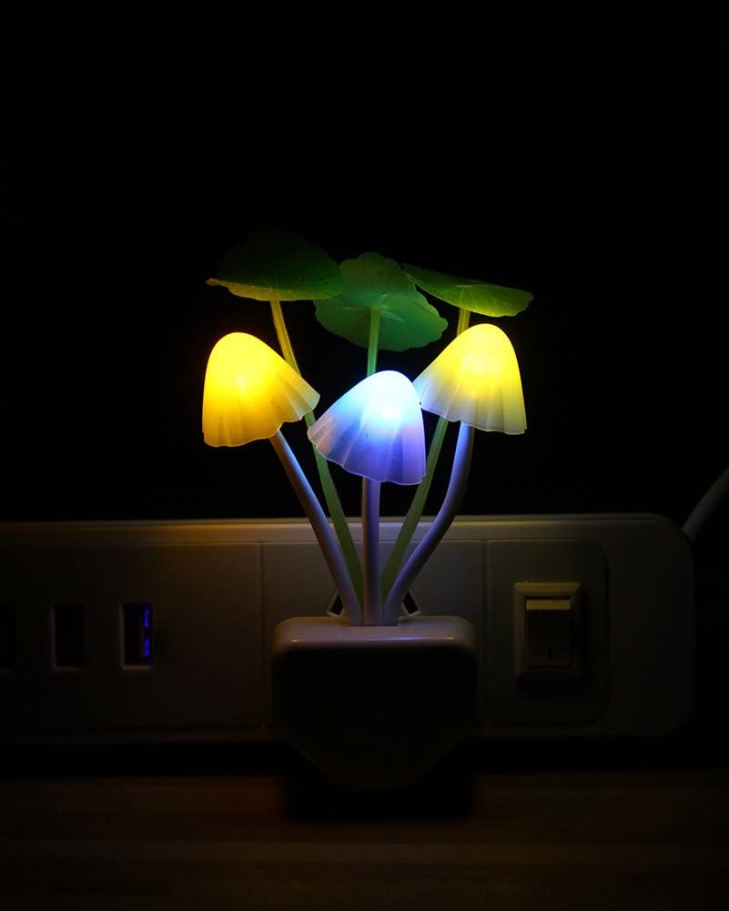 1Pcs LED Mushroom Night Light – Creative Plug-in Wall Lamp for Bedroom & Home Décor