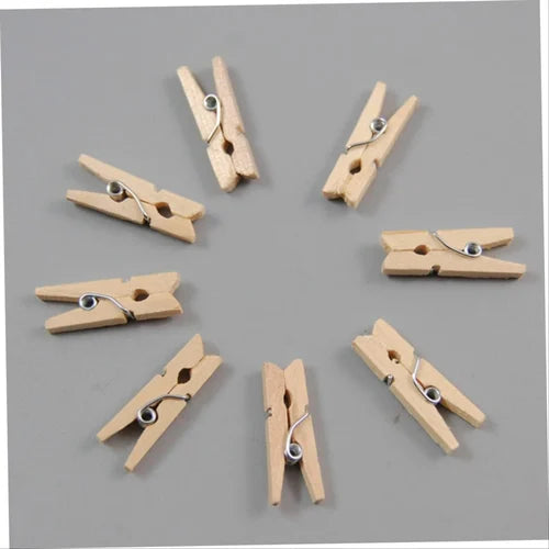 20PC Wooden Clothespins – Strong Grip Laundry Pegs for Clothes, Crafts & Home Use