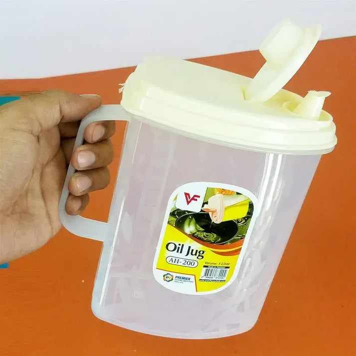 1L Oil Jug – Transparent Kitchen Oil Dispenser Bottle with Handle
