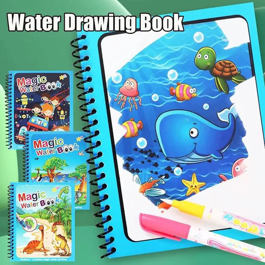 Magic Water Quick Dry Coloring Doodle Book – Reusable Kids Drawing & Learning Book