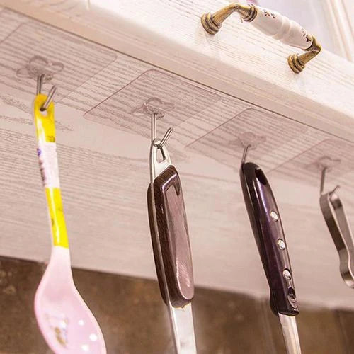 10Pcs Wall Adhesive Hooks – Heavy Duty Transparent Wall Hangers