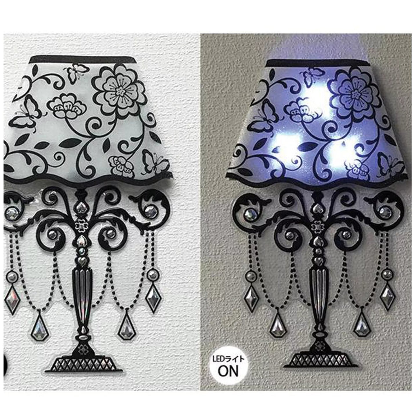 2Pcs 3D LED Lamp Shape Wall Stickers – Creative Home Decor for Living Room, Bedroom & Cafe