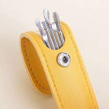 Ear Wax Cleaning Tools Kit with Leather Pouch | Stainless Steel Spring Curette Earwax Remover Set | With 20-Day Money Back Guarantee