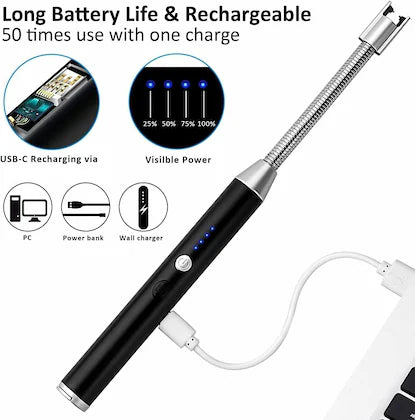 Rechargeable Electric Lighter | Flameless USB Windproof Plasma Lighter | With 20 Days Money Back Guarantee