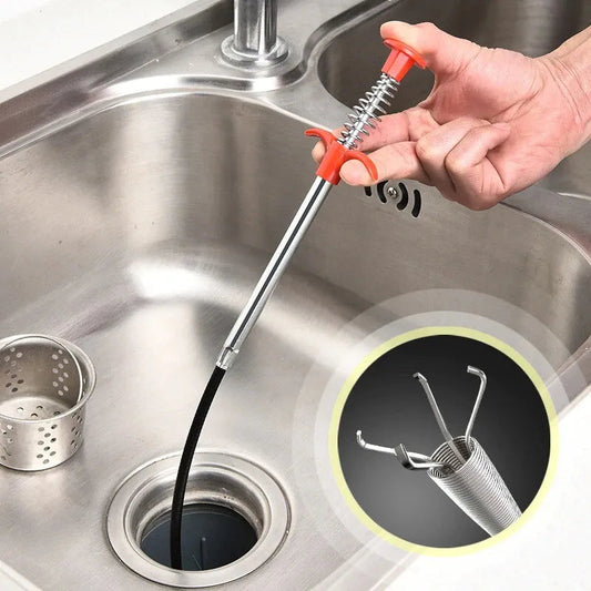Spring Pipe Dredging Tool – Flexible Sink & Drain Clog Remover