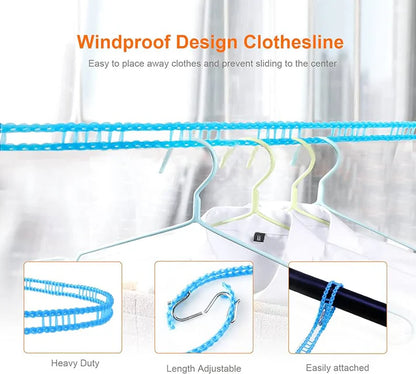 15 Meter Windproof Non-Slip Clothesline Rope – Portable Drying Line for Indoor & Outdoor Use