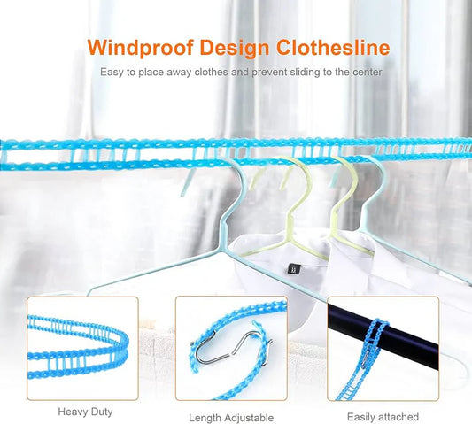 15 Meter Windproof Non-Slip Clothesline Rope – Portable Drying Line for Indoor & Outdoor Use