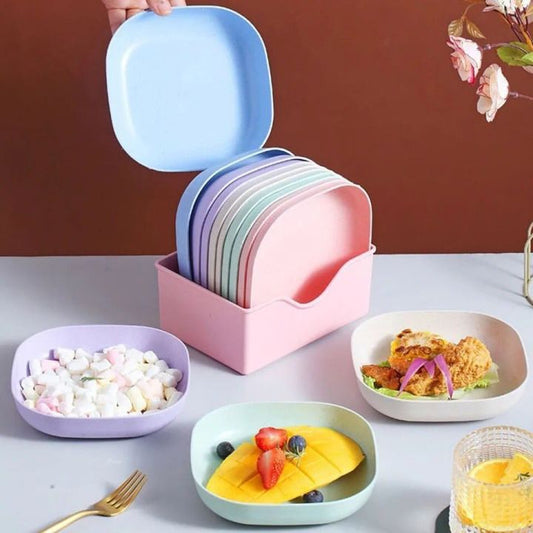 10Pcs Mini Snack Serving Plates with Stand – Stylish Tray Set for Dry Fruits, Sweets & Condiments
