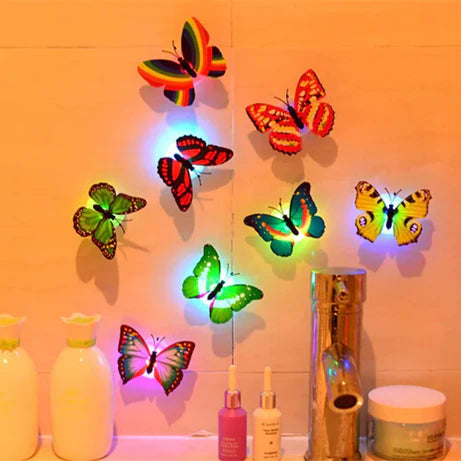1Pc LED Butterfly Light – Colorful Decorative Night Lamp for Wall, Ceiling & Kids Room
