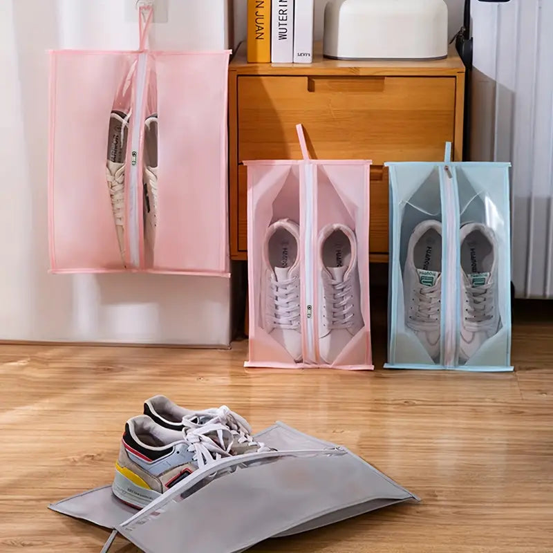 Transparent Shoe Pouch – Waterproof Travel Shoe Storage Bag with Zipper