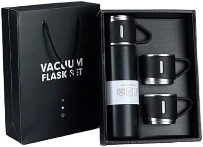 3 Cup Double-Layer Stainless Steel Vacuum Flask Set | Hot & Cold Thermos Bottle | With 20-Day Money Back Guarantee |