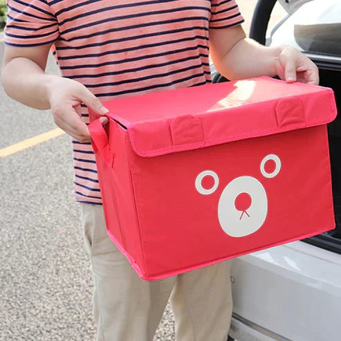 Panda Cartoon Folding Storage Box – Cute Fabric and Kids Toys Organizer
