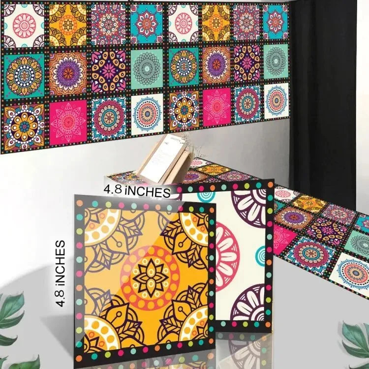 50Pcs Self Adhesive Wall Tile Stickers for Home Decor – Waterproof Kitchen & Bathroom Tiles