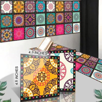 50Pcs Self Adhesive Wall Tile Stickers for Home Decor – Waterproof Kitchen & Bathroom Tiles