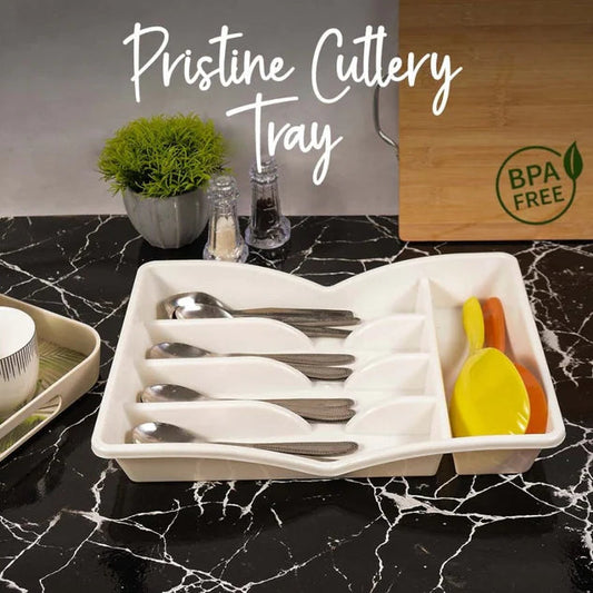 Pristine Cutlery Tray – Kitchen Drawer Organizer | Utensil & Silverware Storage | With 20-Day Money Back Guarantee