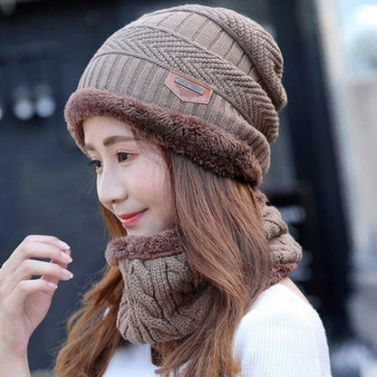Winter’s 2 Pcs Hat & Neck Warmer Set | Unisex Knitted Beanie & Scarf Combo | With 20-Days Money Back Guarantee