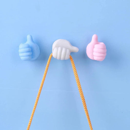 5 Pcs Self Adhesive Wall Thumb Hook – Strong Thumb Shape Hooks (Random Colors)