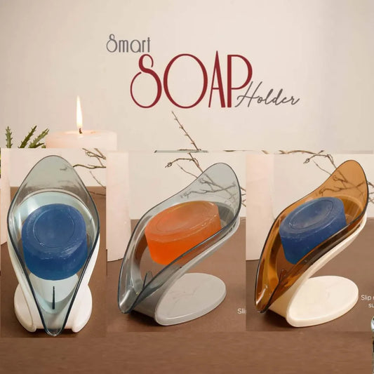 Leaf Shape Smart Soap Holder – Self-Draining Bathroom Soap Dish
