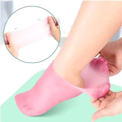 1 Pair Silicone Moisturizing Gel Heel Socks – Cracked Heel Repair & Foot Care Solution